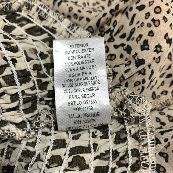 NWT GLAM Leopard Smocked Ruffle Mini Skirt Zoey Clair Large - Picture 14 of 16